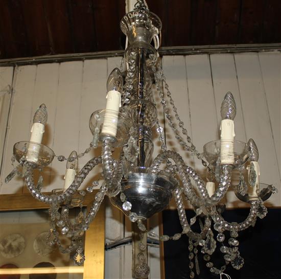 5 branch glass chandelier(-)